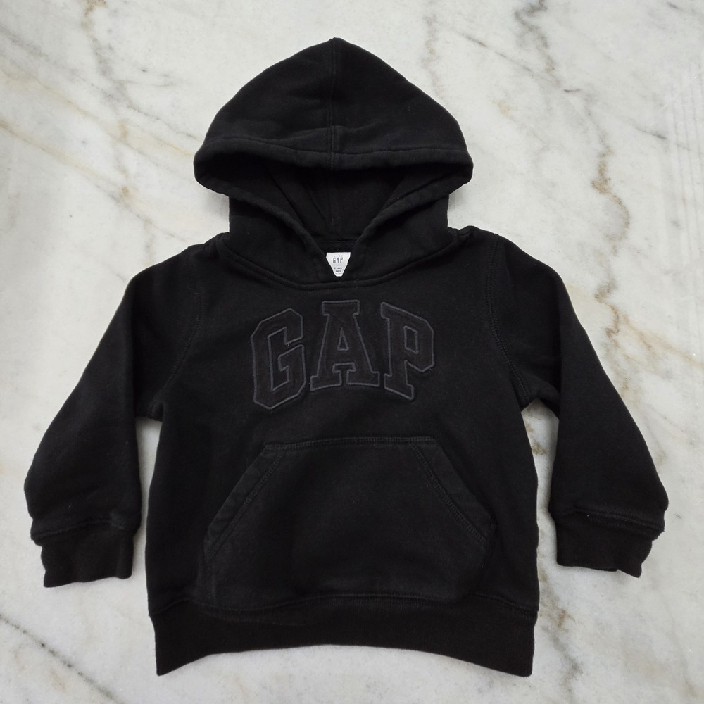 Baby Gap 2T Black Hoodie - Toddler Boys Pullover - Streetcore Cozy